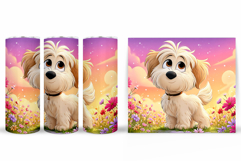 Dog Tumbler Sublimation. Dog Flowers Tumbler Design Product Image 2