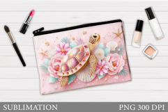 Turtle Cosmetics Bag Design. Sea Turtle Makeup Pouch Product Image 1