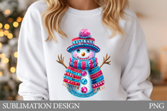 Cute Snowman Sublimation. Snowman T-Shirt Sublimation Product Image 1