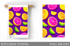 Citrus Kitchen Towel Design. Citrus Sublimation Product Image 1
