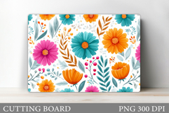 Flowers Cutting Board. Floral Cutting Board Sublimation Product Image 1