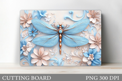 Dragonfly Cutting Board. Flowers Cutting Board Design Product Image 1