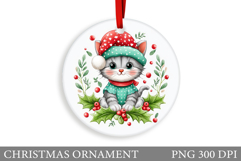 Cute Cat Christmas Ornament. Winter Cat Christmas Ornament Product Image 1