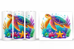 Turtle Tumbler Design. Turtle Tumbler Sublimation Product Image 2