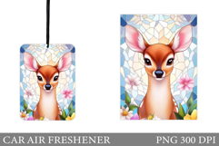 Cute Deer Car Air Freshener. Cute Deer Sublimation Product Image 1