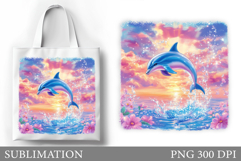Dolphin Tote Bag Sublimation. Sea Sublimation Product Image 1