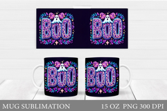 Boo Mug Sublimation. Halloween Mug Design Product Image 1