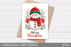 Snowman Card Printable. Christmas Card Design Product Image 1