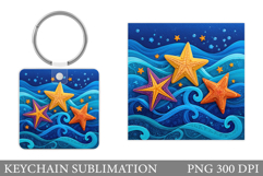Starfish Keychain Design. Starfish Sublimation Product Image 1