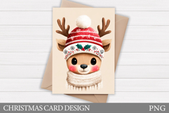 Christmas Deer Card Printable. Christmas Card Design Product Image 1