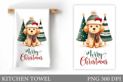 Christmas Dog Kitchen Towel. Christmas Kitchen Towel Design Product Image 1