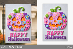 Halloween Garden Flag Design. Halloween Pumpkin Garden Flag Product Image 1