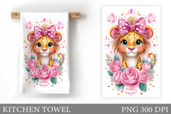 Lion Kitchen Towel Design. Spring Kitchen Towel Sublimation Product Image 1