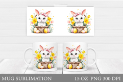 Easter Bunny Mug Design. Easter Mug Wrap Sublimation Product Image 1