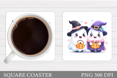 Halloween Ghost Teacher Coaster. Cute Ghost Coaster Design Product Image 1