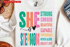 Mother svg - She is Strong svg, Mom svg, Quotes SVG Product Image 1