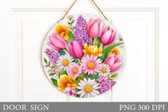 Flowers Door Sign Design. Floral Door Sign Sublimation Product Image 1