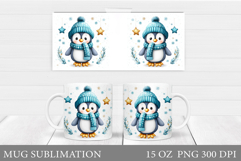 Christmas Penguin Mug Design. Christmas Mug Sublimation Product Image 1