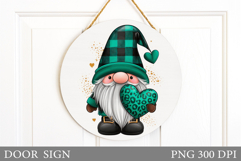 St Patrick Gnome Door Sign. St Patrick Door Sign Design Product Image 1