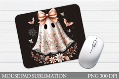 Halloween Ghost Mouse Pad. Halloween Mouse Pad Sublimation Product Image 1