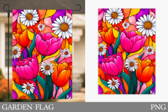 Floral Garden Flag Design. Flowers Garden Flag Sublimation Product Image 1