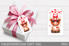 Valentines Cow Gift Tag Design. Valentine Gift Tag Printable Product Image 1