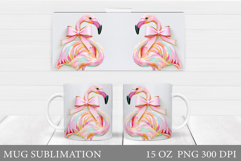 Flamingo Mug Wrap Design. Flamingo Mug Sublimation Product Image 1