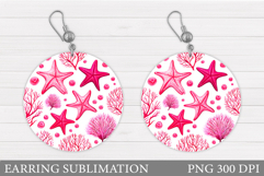 Starfish Earring Sublimation. Seashell Earring Design Product Image 1