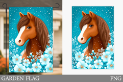 Horse Garden Flag Design. Summer Garden Flag Sublimation Product Image 1