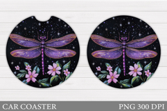 Dragonfly Car Coaster. Dragonfly Sublimation Product Image 1