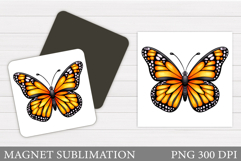 Butterfly Flowers Sublimation. Butterfly Magnet Sublimation Product Image 1