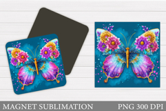 Butterfly Flowers Sublimation. Butterfly Magnet Sublimation Product Image 1