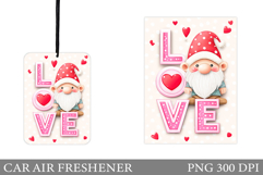 Cute Gnome Car Air Freshener. Valentines Car Air Freshener Product Image 1
