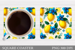 Lemons Coaster Design. Lemons Sublimation Product Image 1