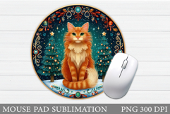 Christmas Cat Mouse Pad. Christmas Mouse Pad Sublimation Product Image 1