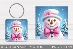 Christmas Snowman Keychain. Christmas Keychain Sublimation Product Image 1