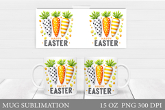 Carrot Mug Sublimation. Easter Mug Wrap Design Product Image 1