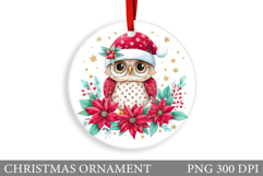 Cute Owl Christmas Ornament. Christmas Ornament Sublimation Product Image 1
