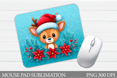 Christmas Deer Mouse Pad. Christmas Mouse Pad Design Product Image 1