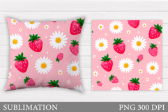 Strawberry Pillow Design. Strawberry Sublimation Product Image 1