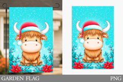 Christmas Cow Garden Flag. Christmas Garden Flag Sublimation Product Image 1