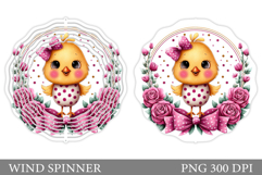 Chicken Wind Spinner Design. Chicken Flowers Wind Spinner Product Image 1
