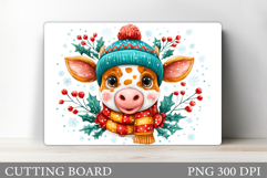 Christmas Cow Cutting Board. Christmas Cutting Board Product Image 1