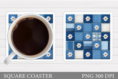 Daisy Flowers Coaster Design. Flowers Sublimation Product Image 1