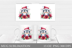 Christmas Penguin Mug Sublimation. Christmas Mug Design Product Image 1