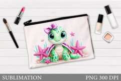 Turtle Makeup Bag Design. Turtle Sublimation Product Image 1