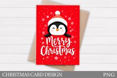 Christmas Penguin Card. Christmas Card Printable Product Image 1