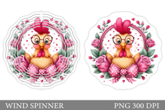 Chicken Wind Spinner Sublimation. Chicken Sublimation Product Image 1