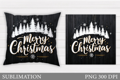 Merry Christmas Pillow Design. Christmas Pillow Sublimation Product Image 1