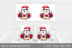 Christmas Penguin Mug Sublimation. Christmas Mug Design Product Image 1